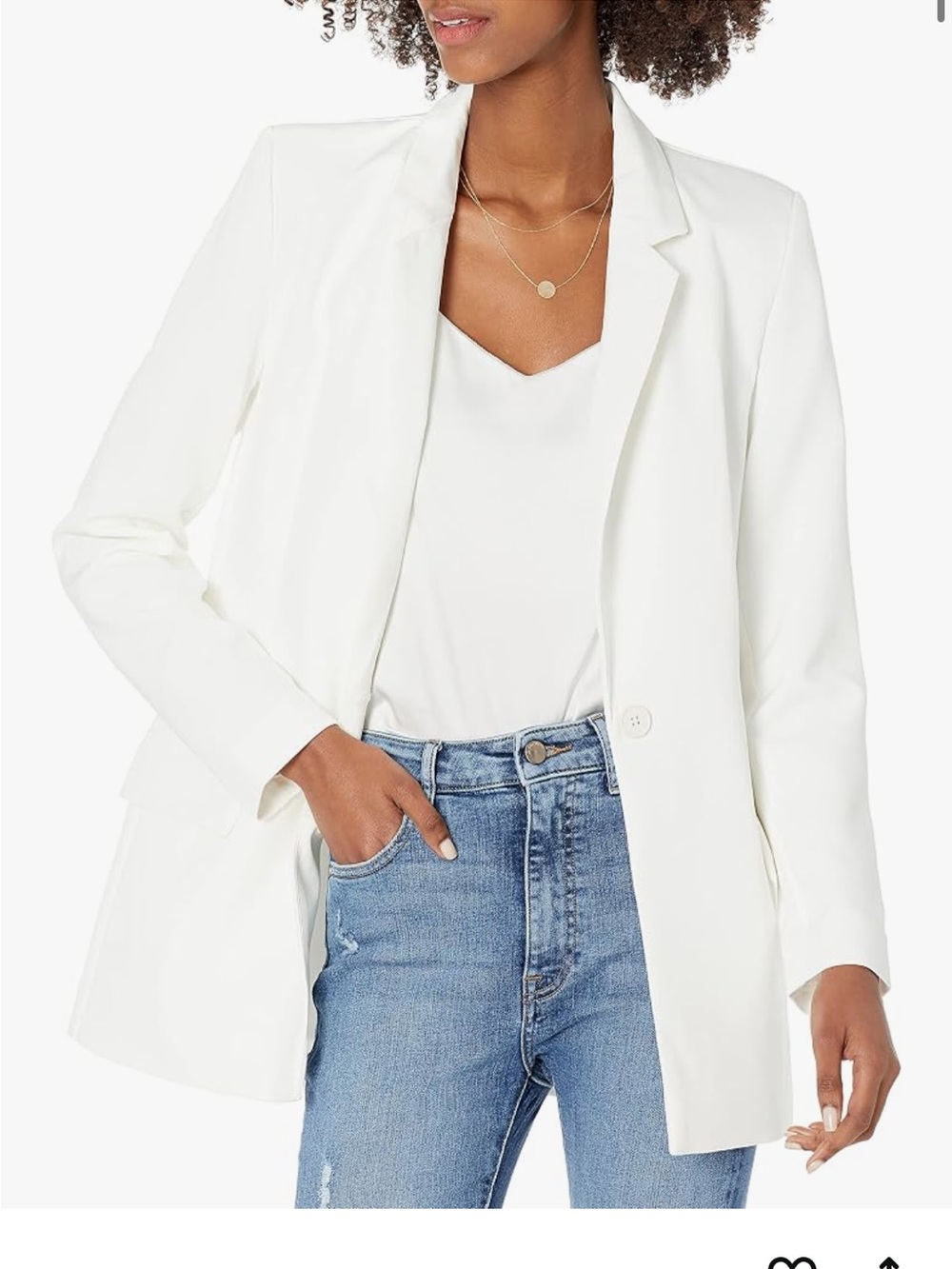 Tailored Cream Single-Button Blazer for Women